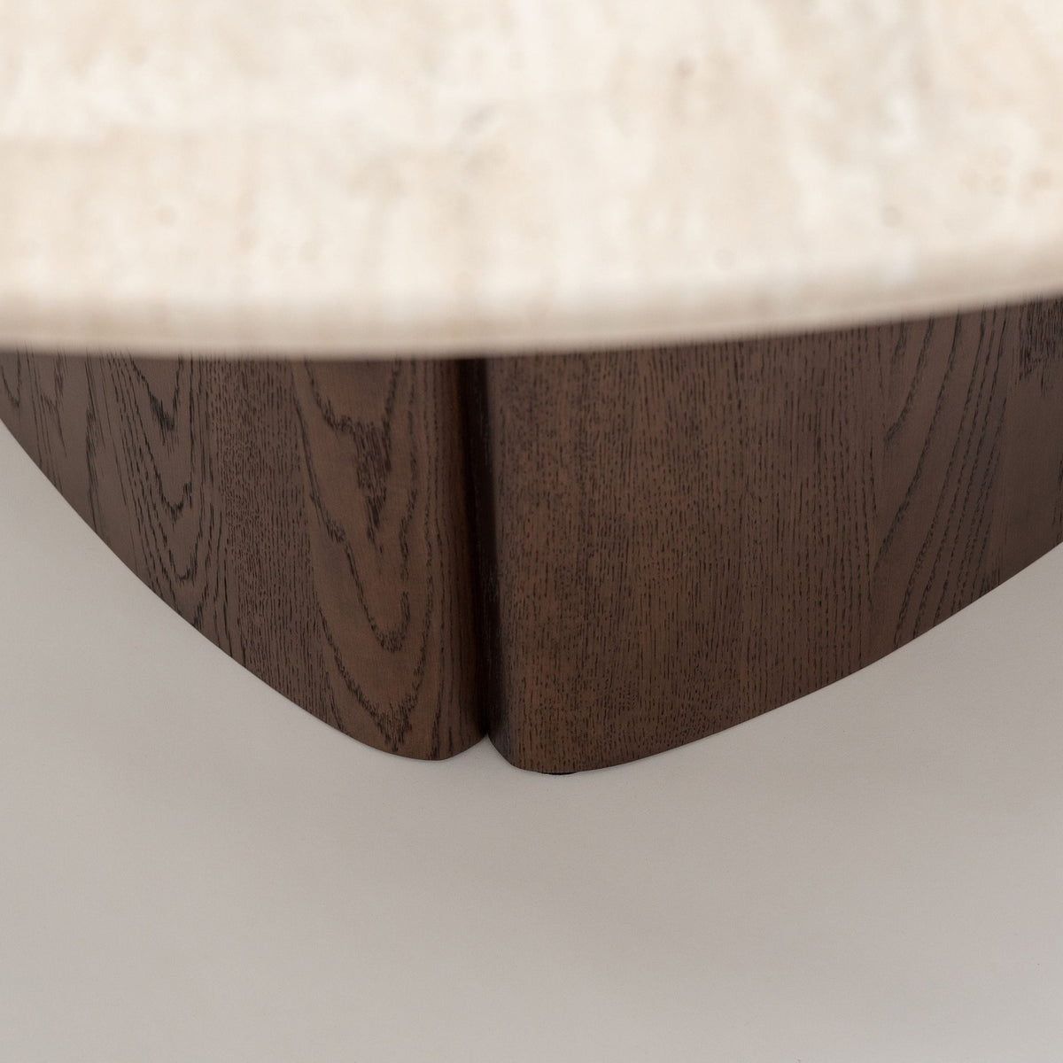 Tathra 155 Table - Espresso Oak & Travertine - Dining Tables Tolv Loom Collection Dubai