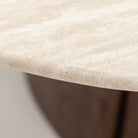 Tathra 155 Table - Espresso Oak & Travertine - Dining Tables Tolv Loom Collection Dubai
