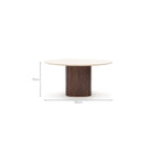 Tathra 155 Table - Espresso Oak & Travertine - Dining Tables Tolv Loom Collection Dubai
