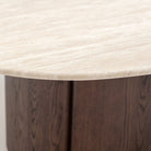 Tathra 155 Table - Espresso Oak & Travertine - Dining Tables Tolv Loom Collection Dubai