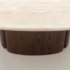 Tathra 155 Table - Espresso Oak & Travertine - Dining Tables Tolv Loom Collection Dubai