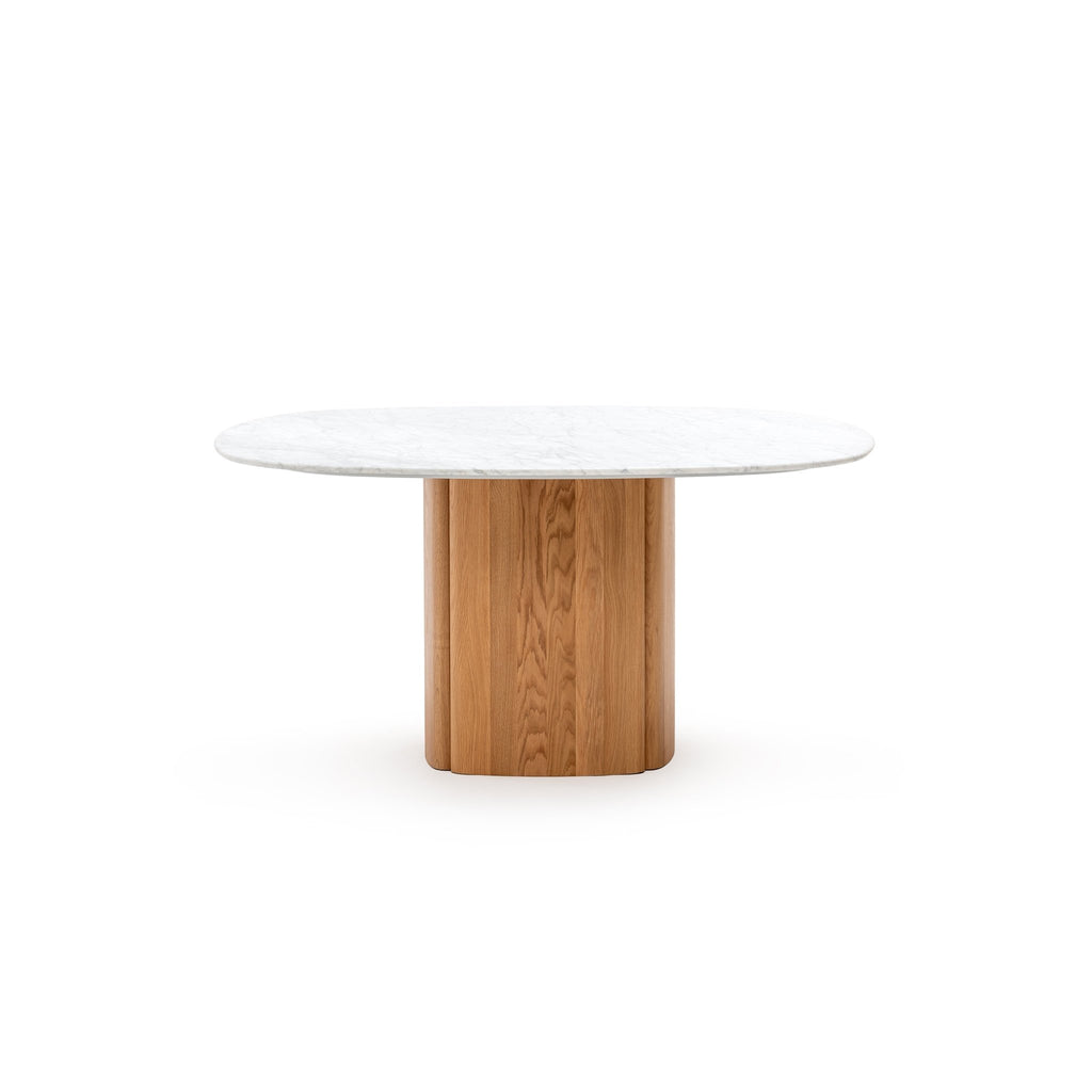 Tathra 155 Table - Light Oak & Bianca Carrara - Loom Collection