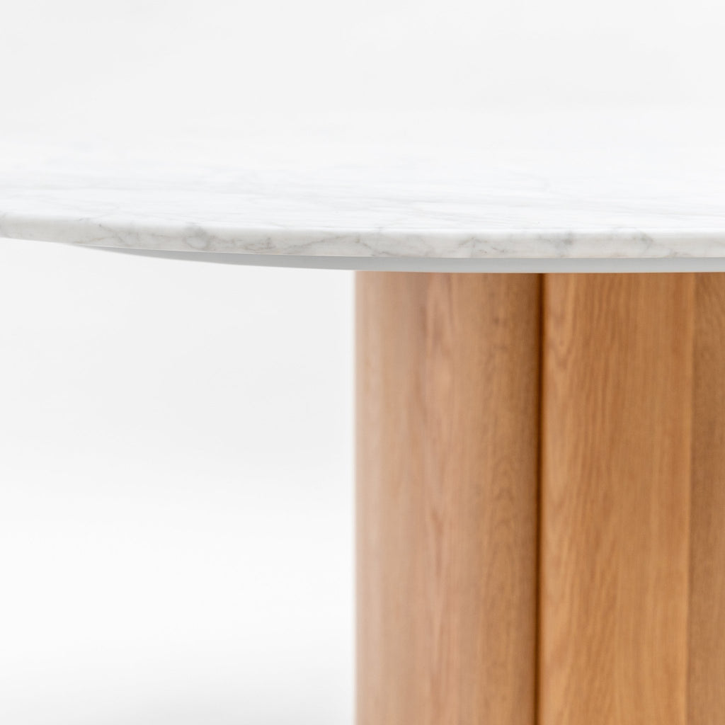 Tathra 155 Table - Light Oak & Bianca Carrara - Loom Collection