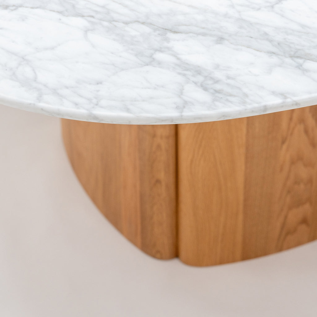 Tathra 155 Table - Light Oak & Bianca Carrara - Loom Collection