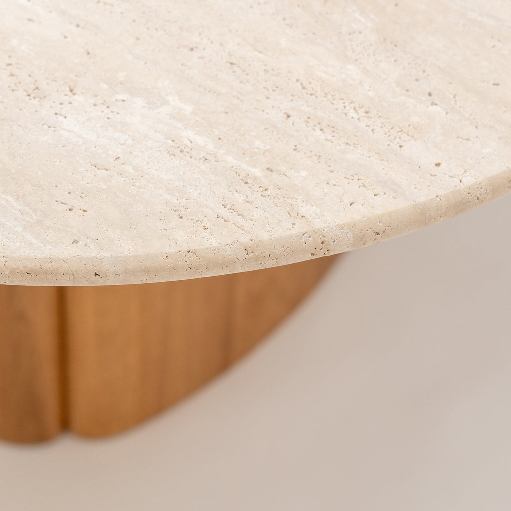 Tathra 155 Table - Light Oak & Travertine - Loom Collection