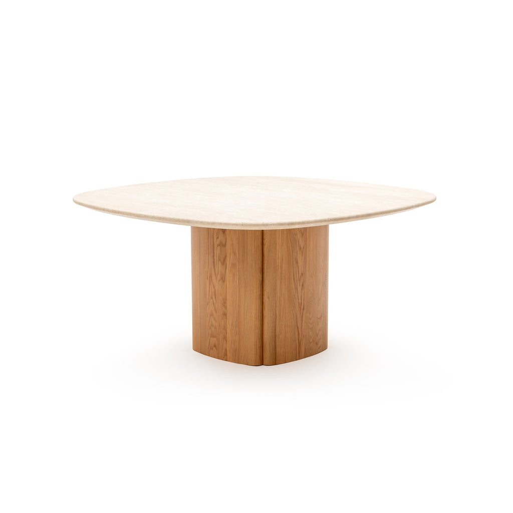 Tathra 155 Table - Light Oak & Travertine - Loom Collection