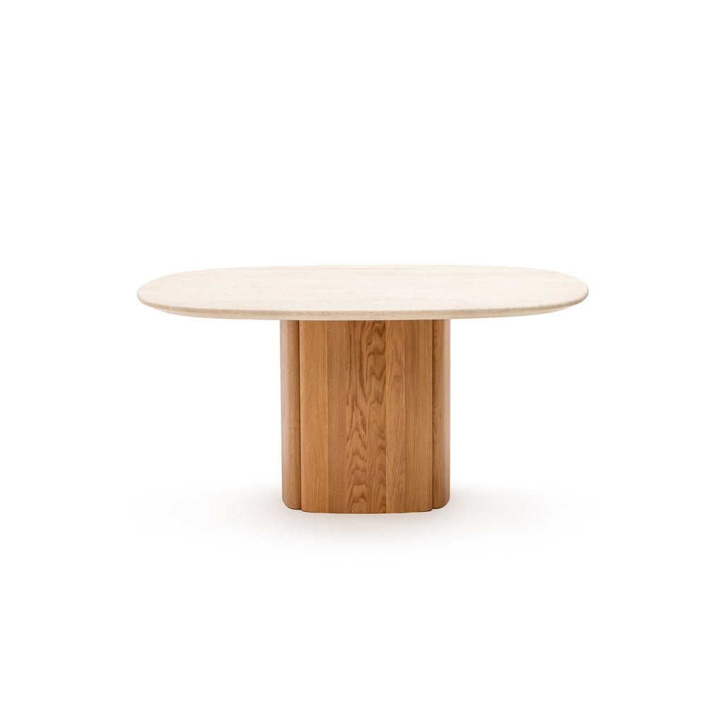 Tathra 155 Table - Light Oak & Travertine - Loom Collection