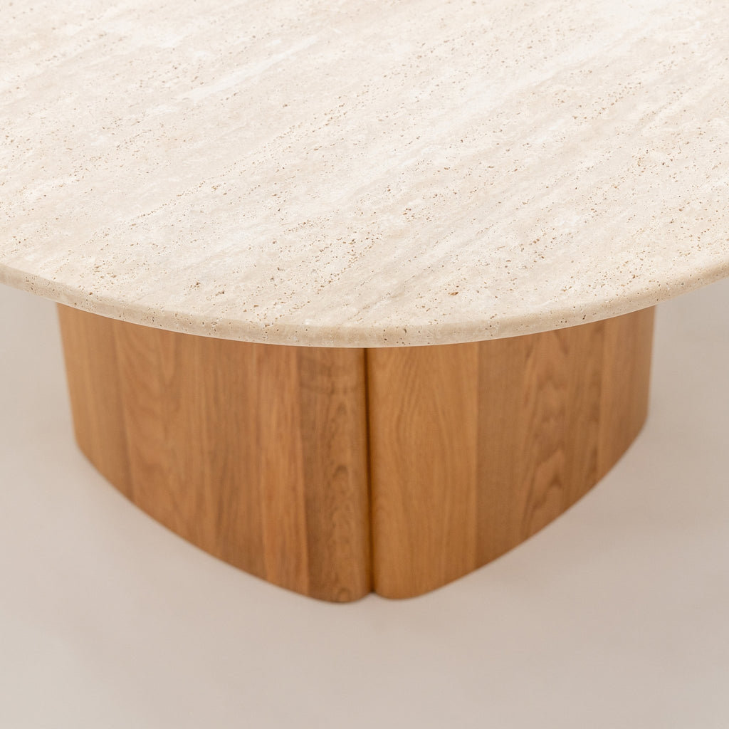 Tathra 155 Table - Light Oak & Travertine - Loom Collection