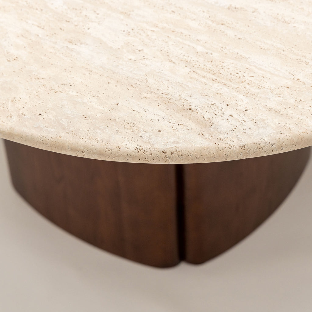 Tathra 155 Table - Smoked Oak & Travertine - Loom Collection