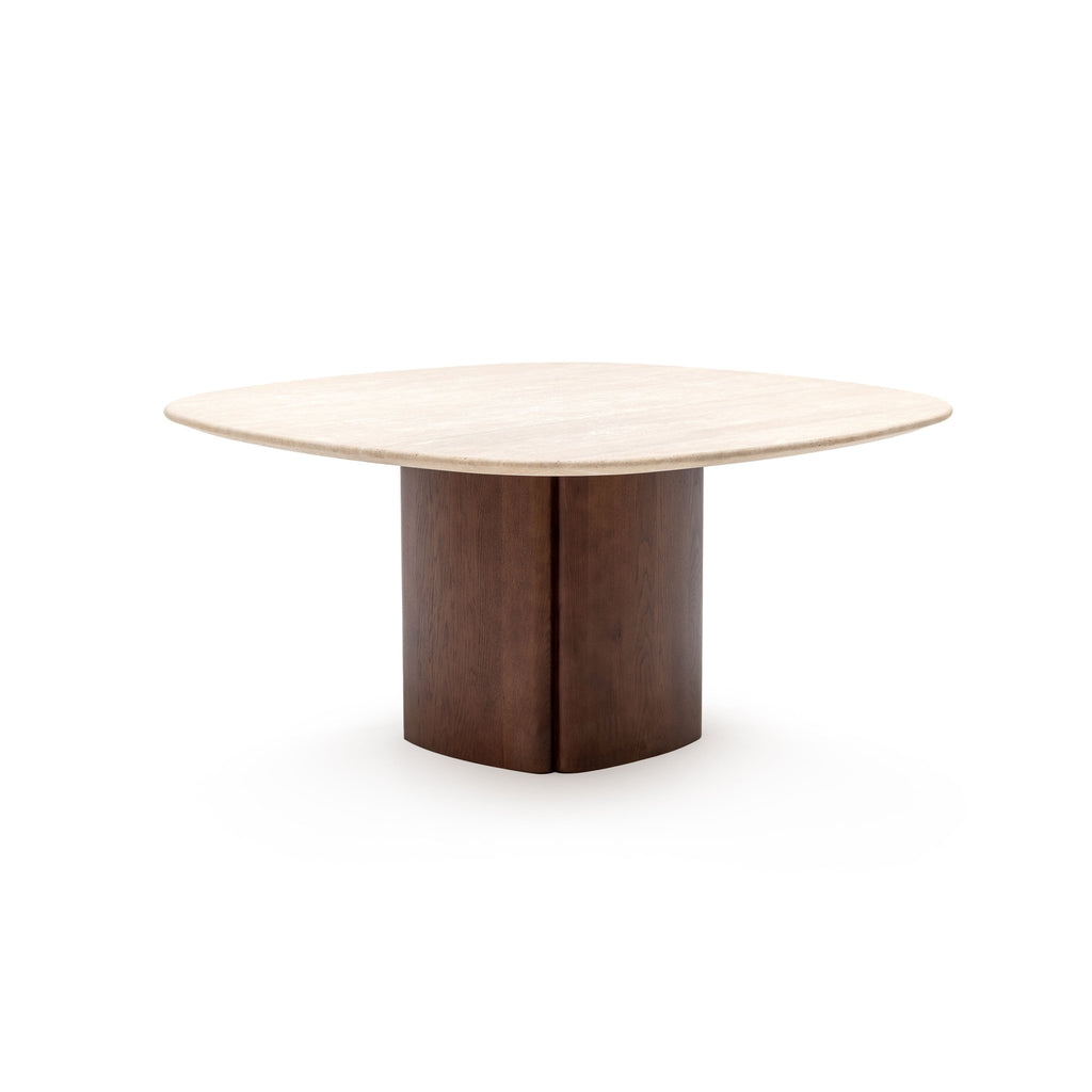 Tathra 155 Table - Smoked Oak & Travertine - Loom Collection