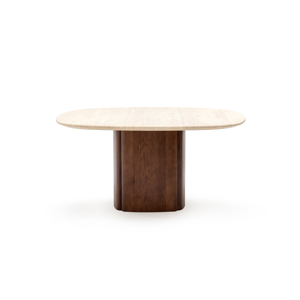 Tathra 155 Table - Smoked Oak & Travertine - Loom Collection