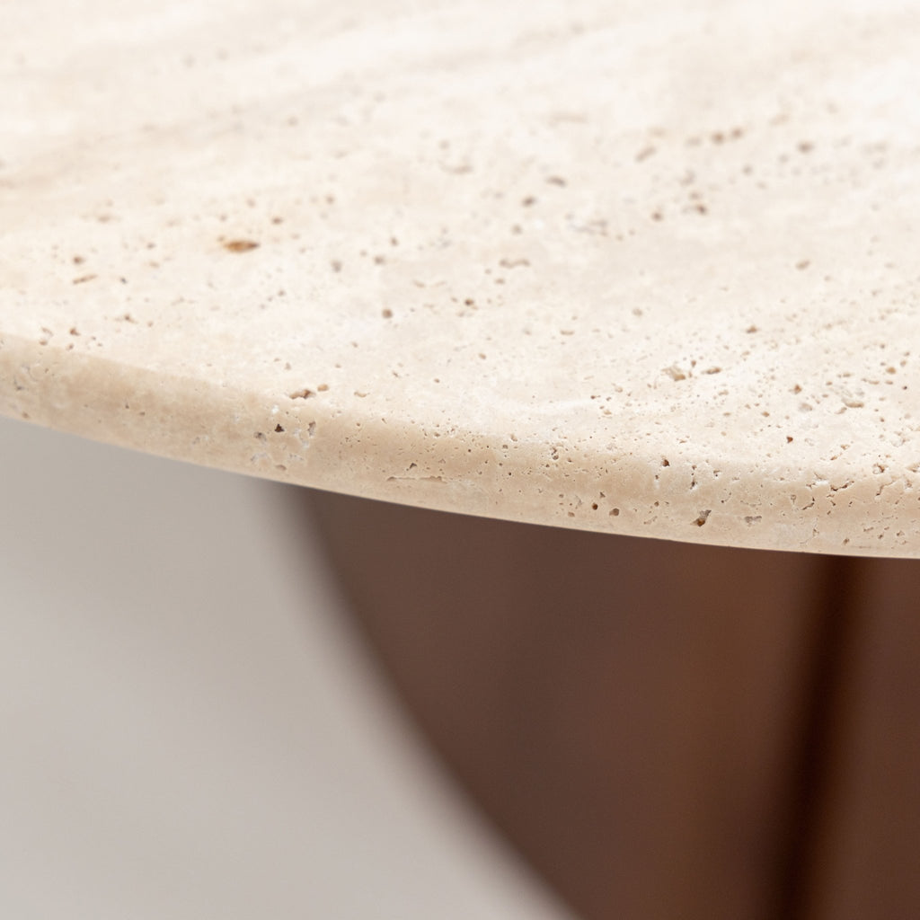 Tathra 155 Table - Smoked Oak & Travertine - Loom Collection