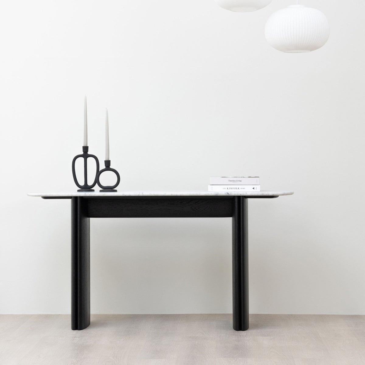 Tathra Console - Black Oak & Bianca Carrara - Console Tables Tolv Loom Collection Dubai