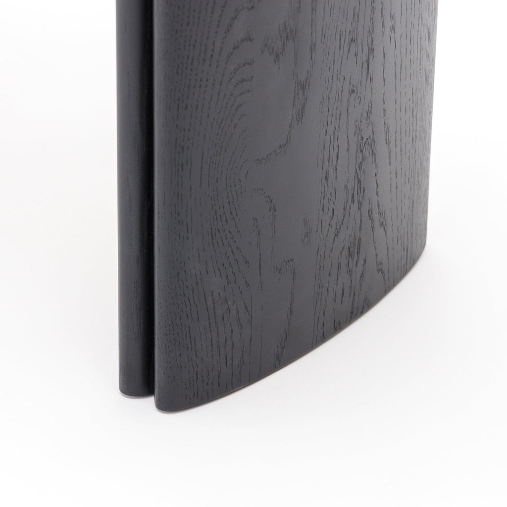 Tathra Console - Black Oak & Travertine