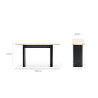 Tathra Console - Black Oak & Travertine
