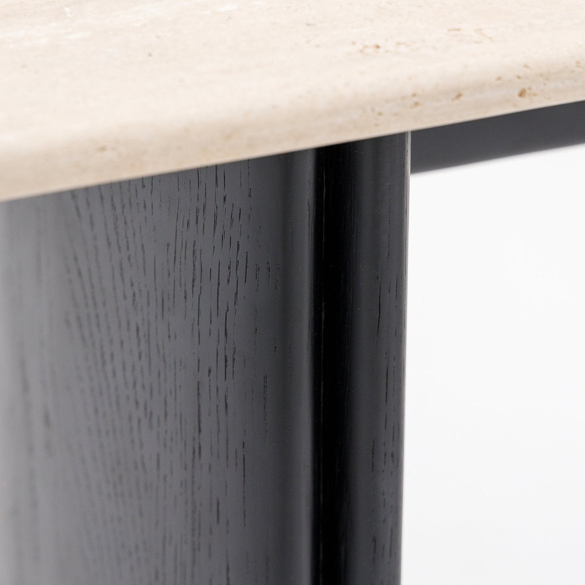 Tathra Console - Black Oak & Travertine