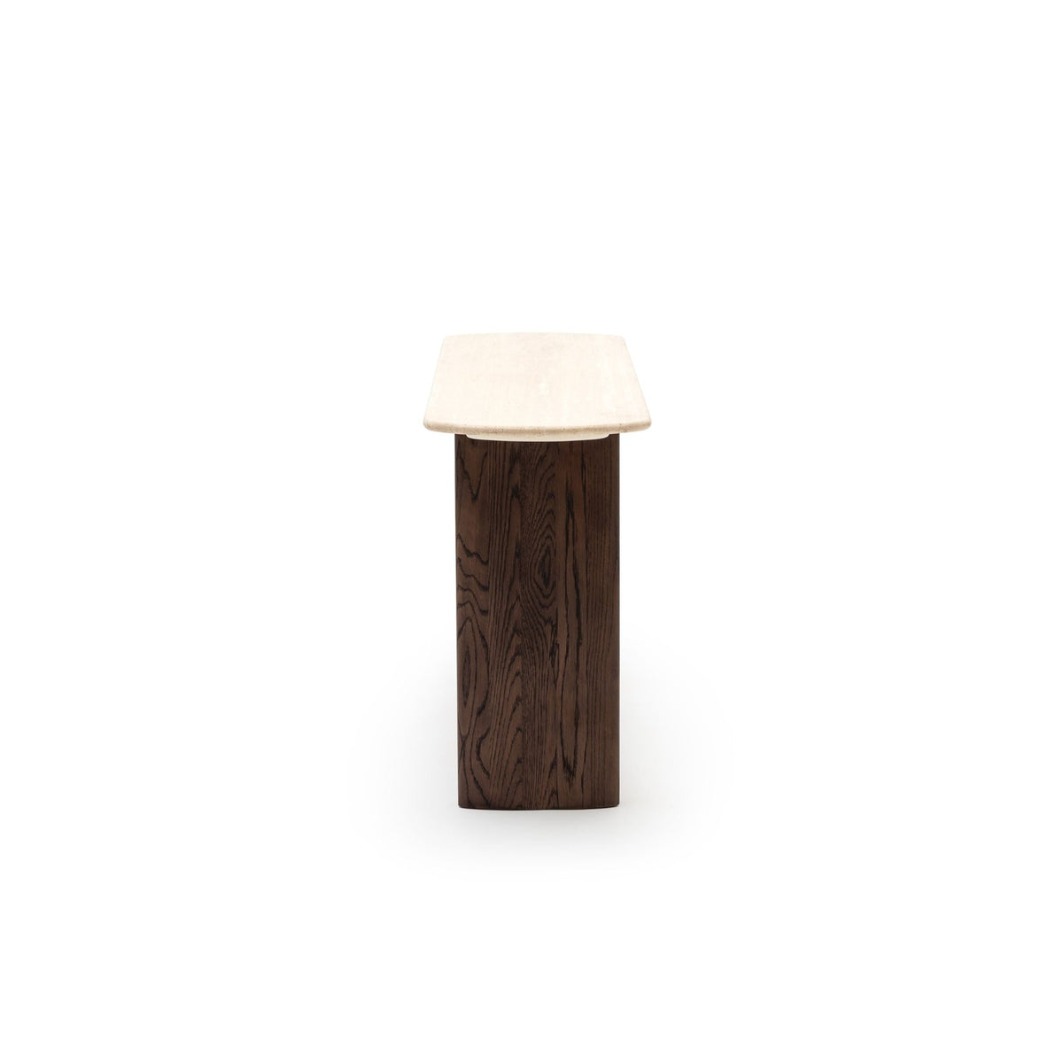Tathra Console - Espresso Oak & Travertine - Console Tables Tolv Loom Collection Dubai