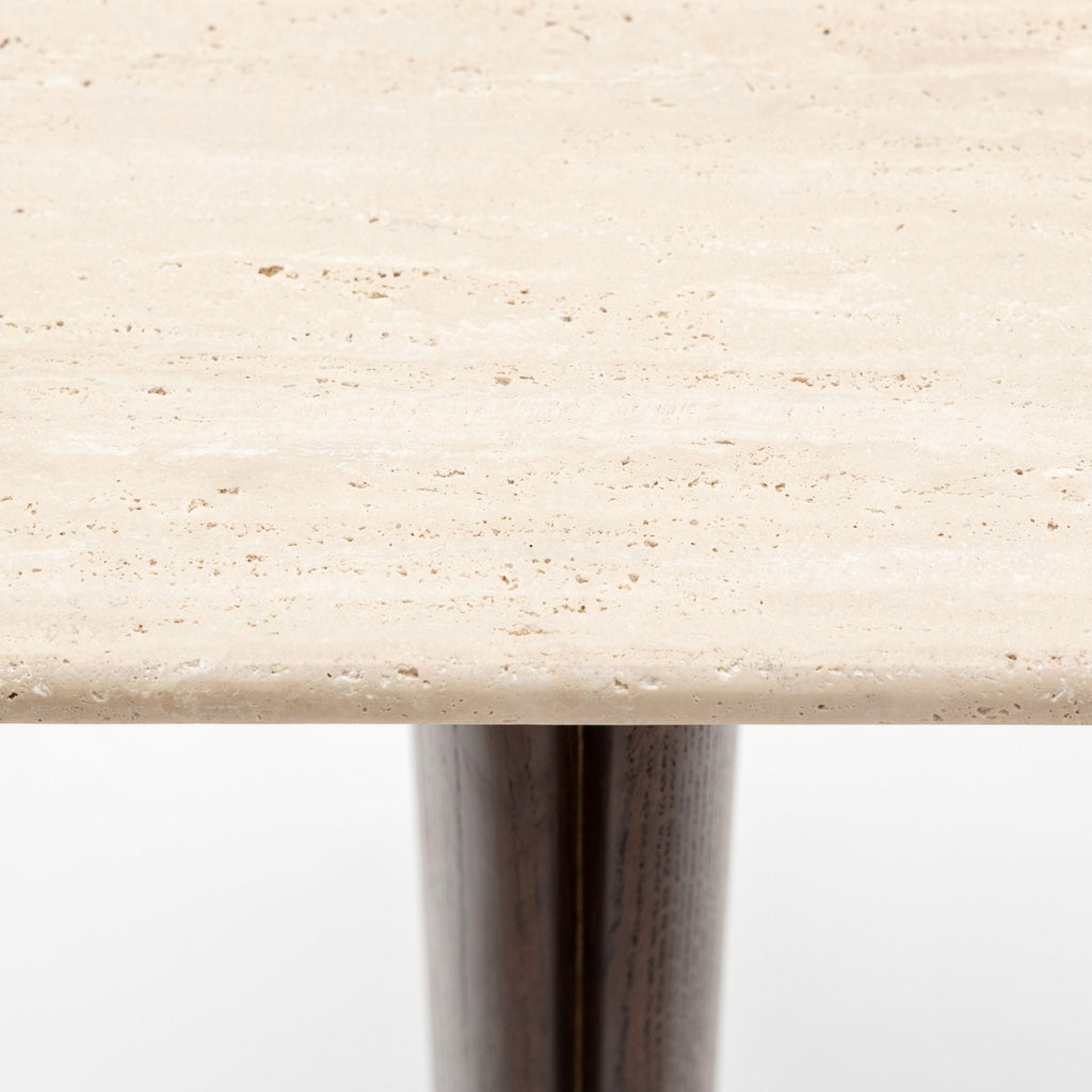 Tathra Console - Espresso Oak & Travertine - Console Tables Tolv Loom Collection Dubai