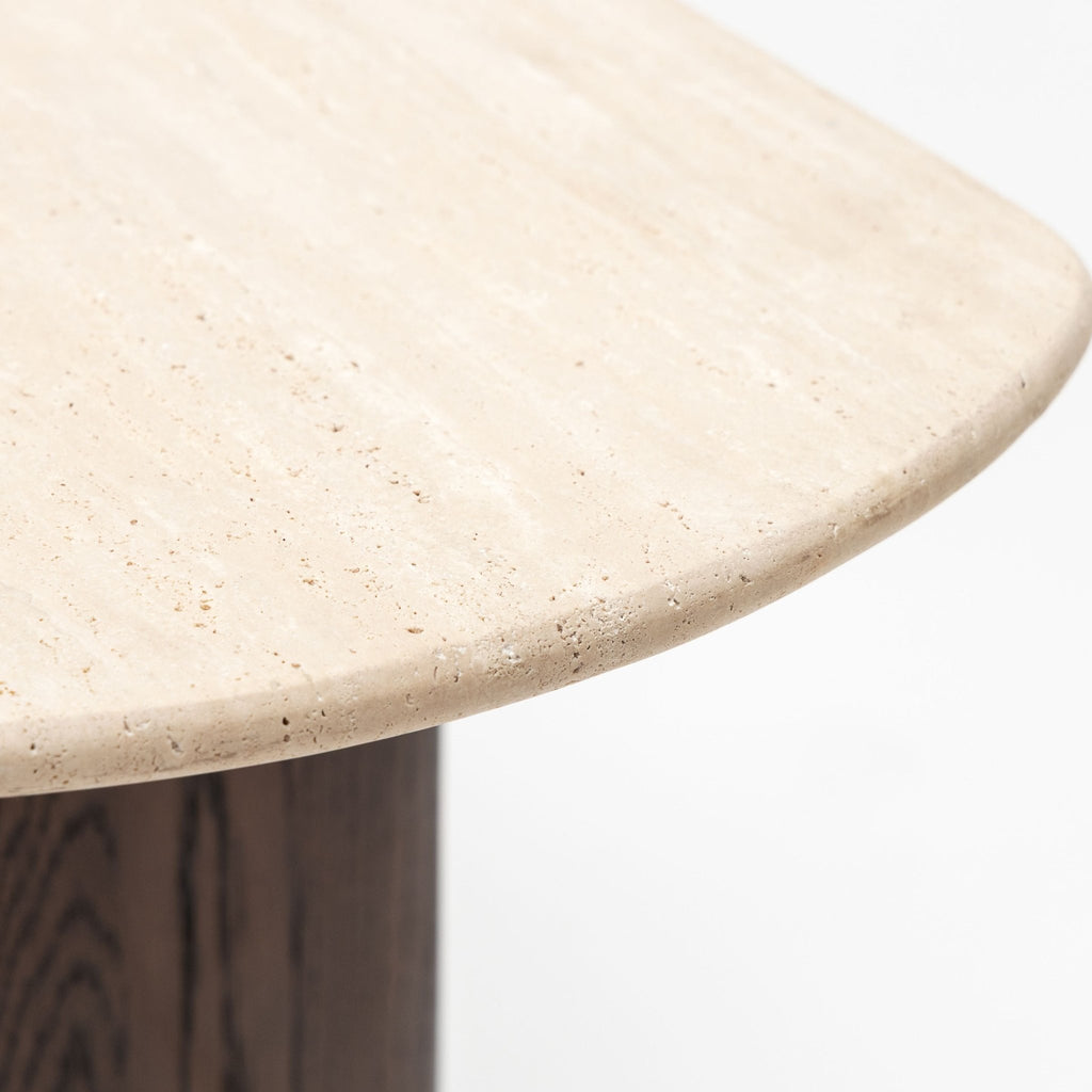 Tathra Console - Espresso Oak & Travertine - Console Tables Tolv Loom Collection Dubai