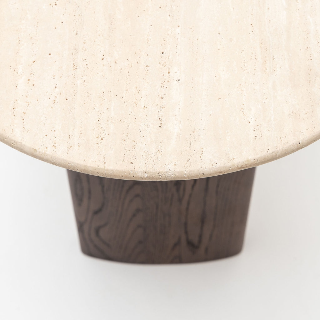 Tathra Console - Espresso Oak & Travertine - Console Tables Tolv Loom Collection Dubai