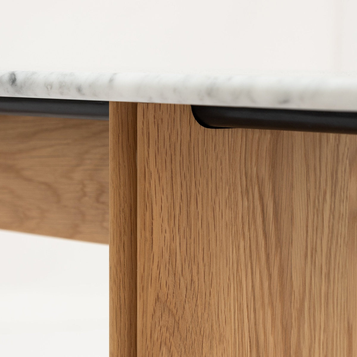 Tathra Console - Light Oak & Bianca Carrara