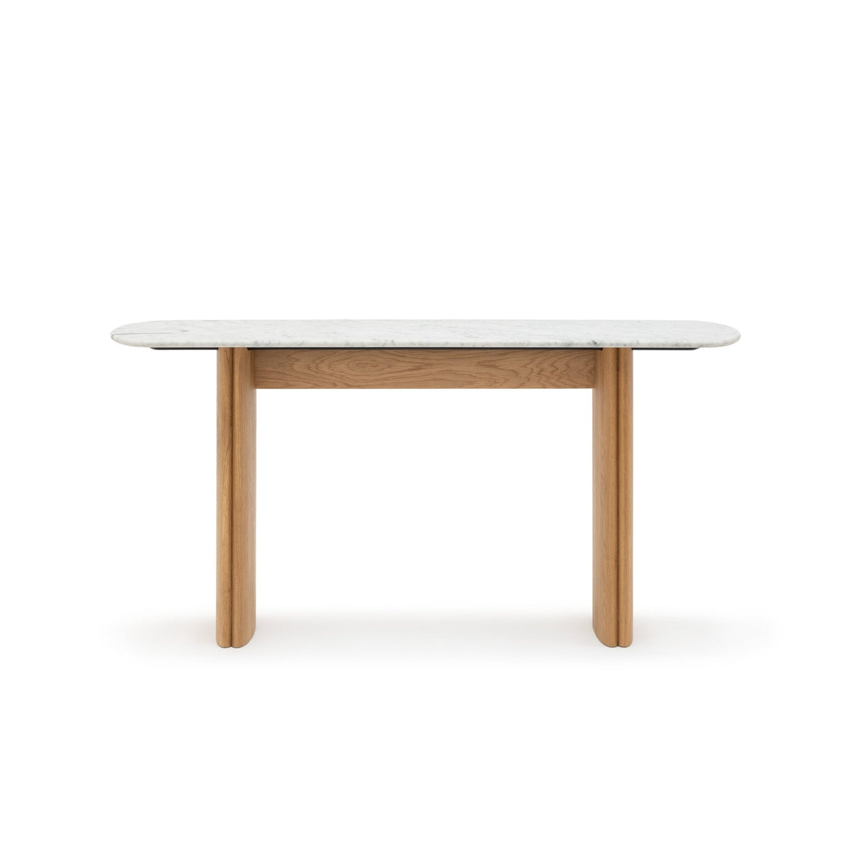 Tathra Console - Light Oak & Bianca Carrara