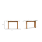 Tathra Console - Light Oak & Bianca Carrara