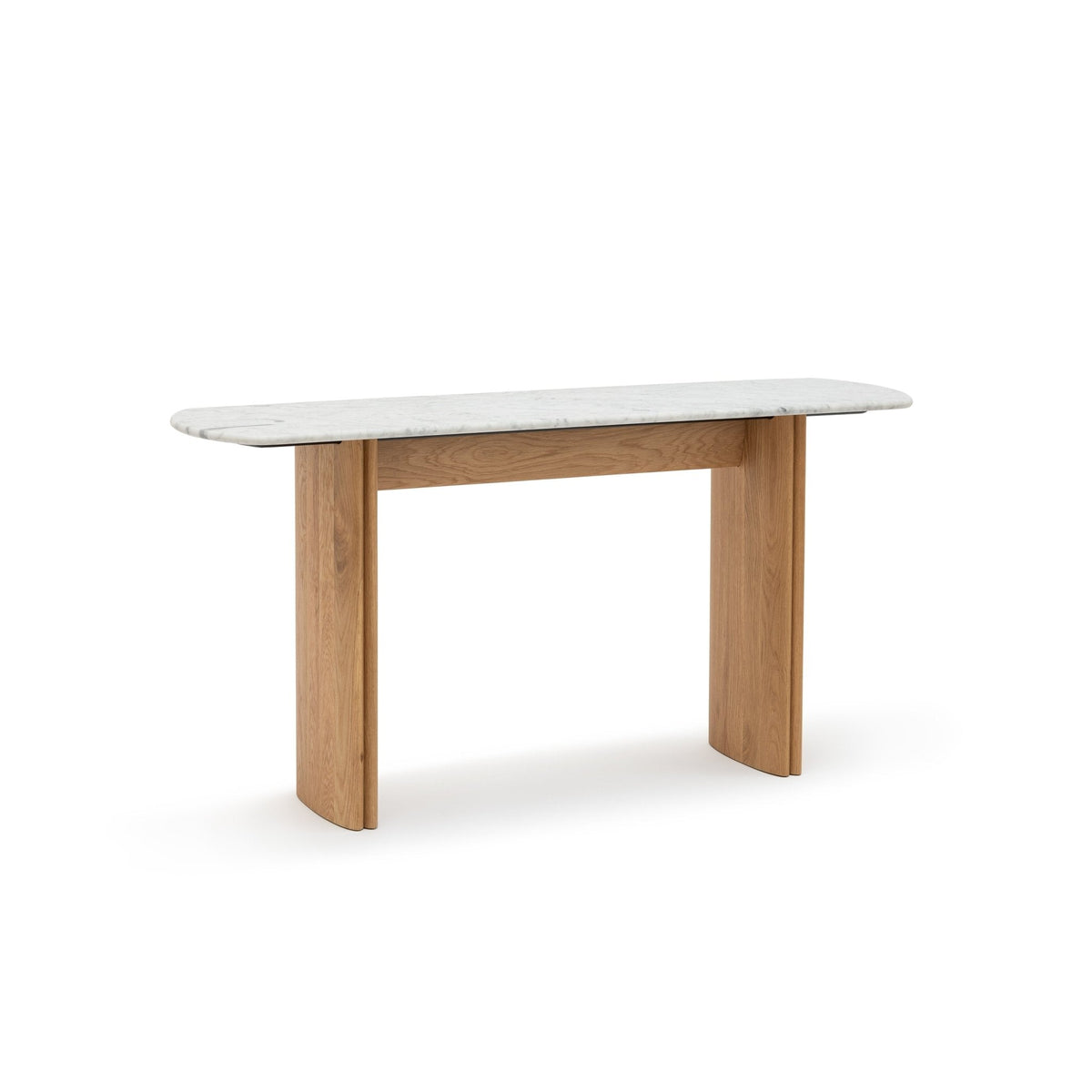 Tathra Console - Light Oak & Bianca Carrara