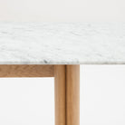 Tathra Console - Light Oak & Bianca Carrara