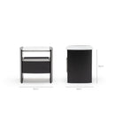 Tathra Nightstand - Black Oak & Bianca Carrara