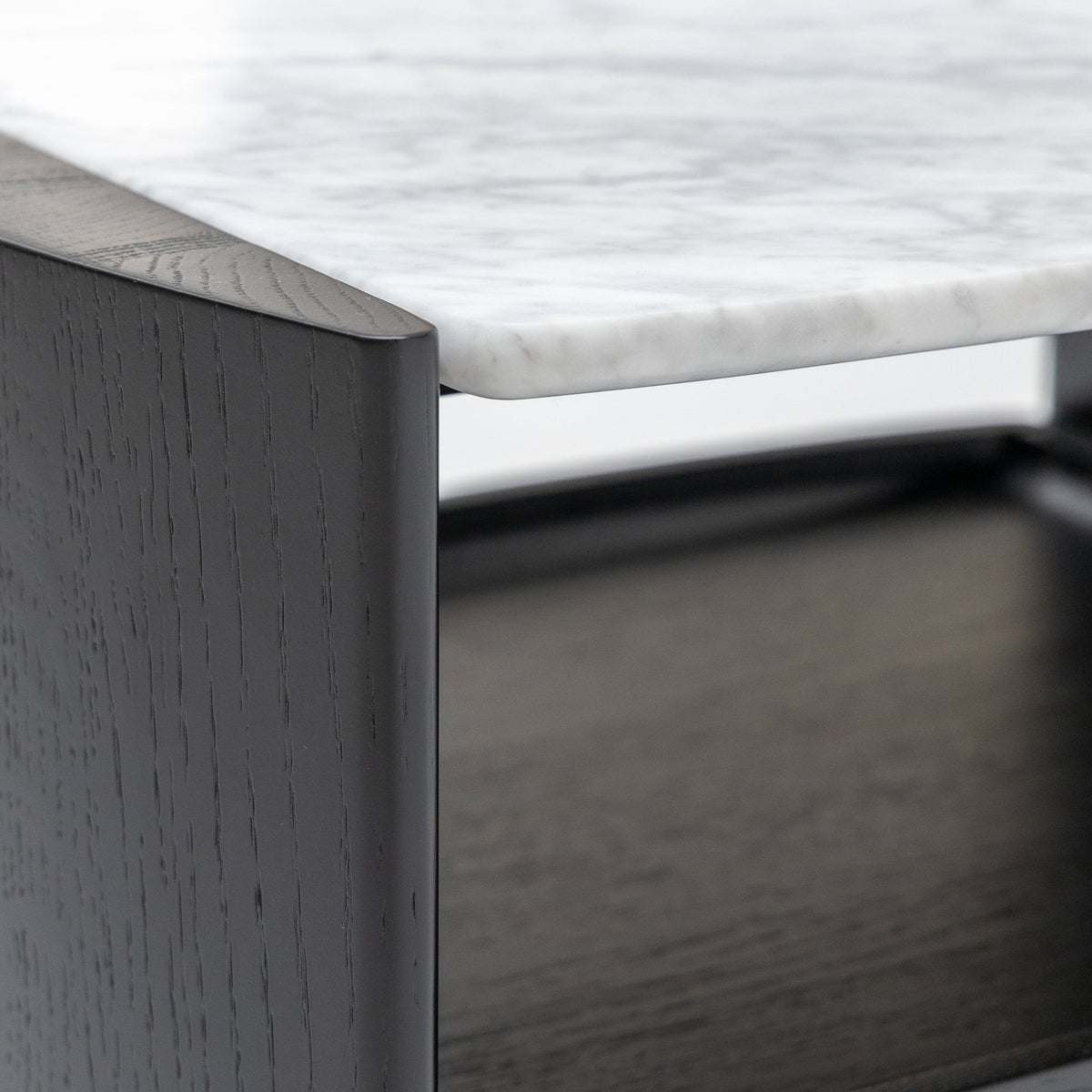 Tathra Nightstand - Black Oak & Bianca Carrara