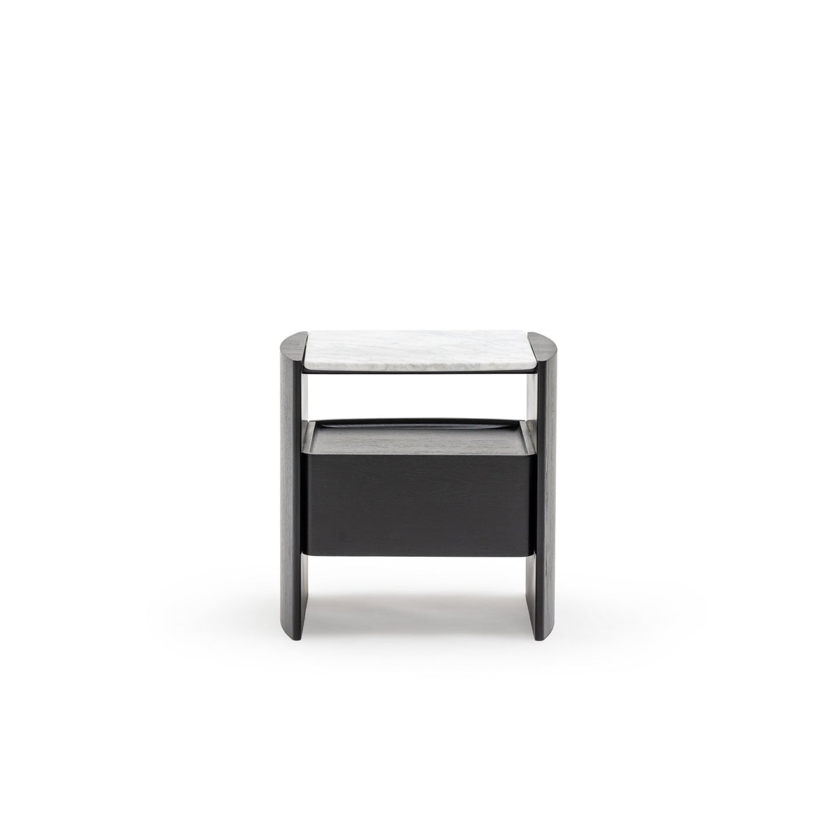 Tathra Nightstand - Black Oak & Bianca Carrara