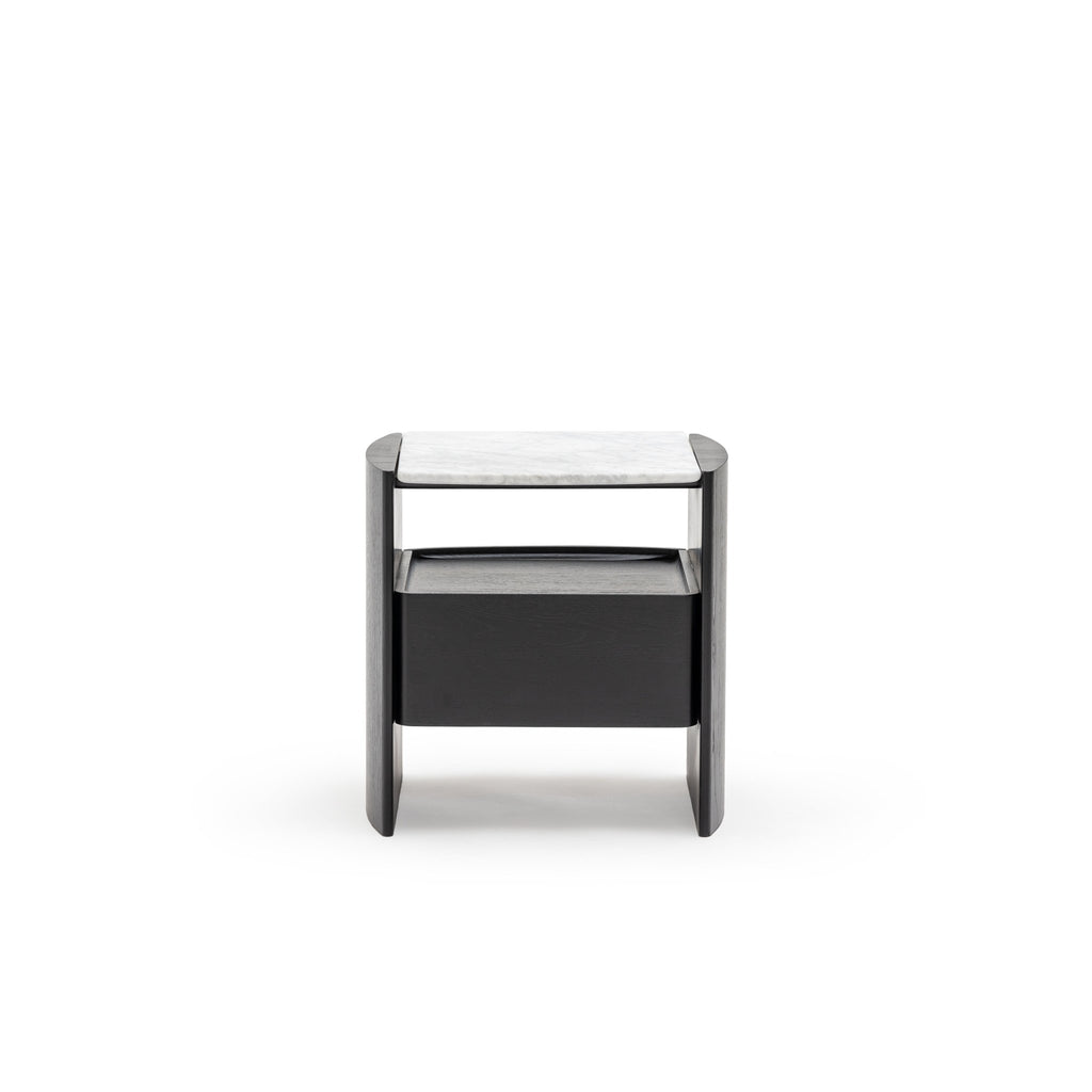 Tathra Nightstand - Black Oak & Bianca Carrara - Loom Collection