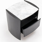 Tathra Nightstand - Black Oak & Bianca Carrara