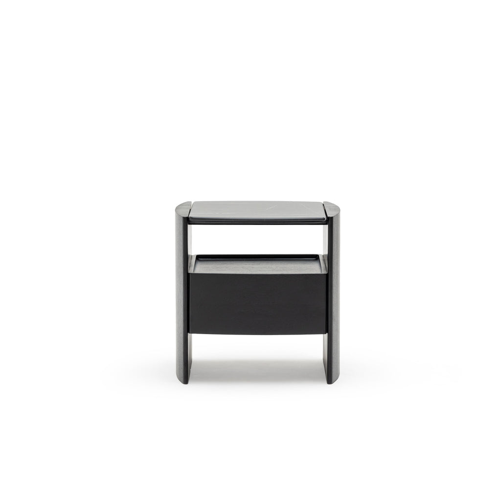 Tathra Nightstand - Black Oak & Nero Marquina - Loom Collection