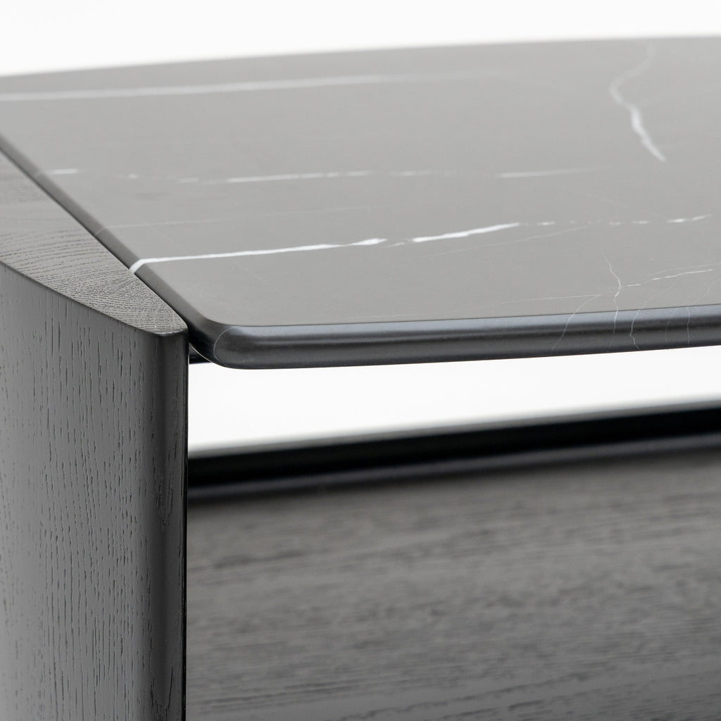 Tathra Nightstand - Black Oak & Nero Marquina - Loom Collection