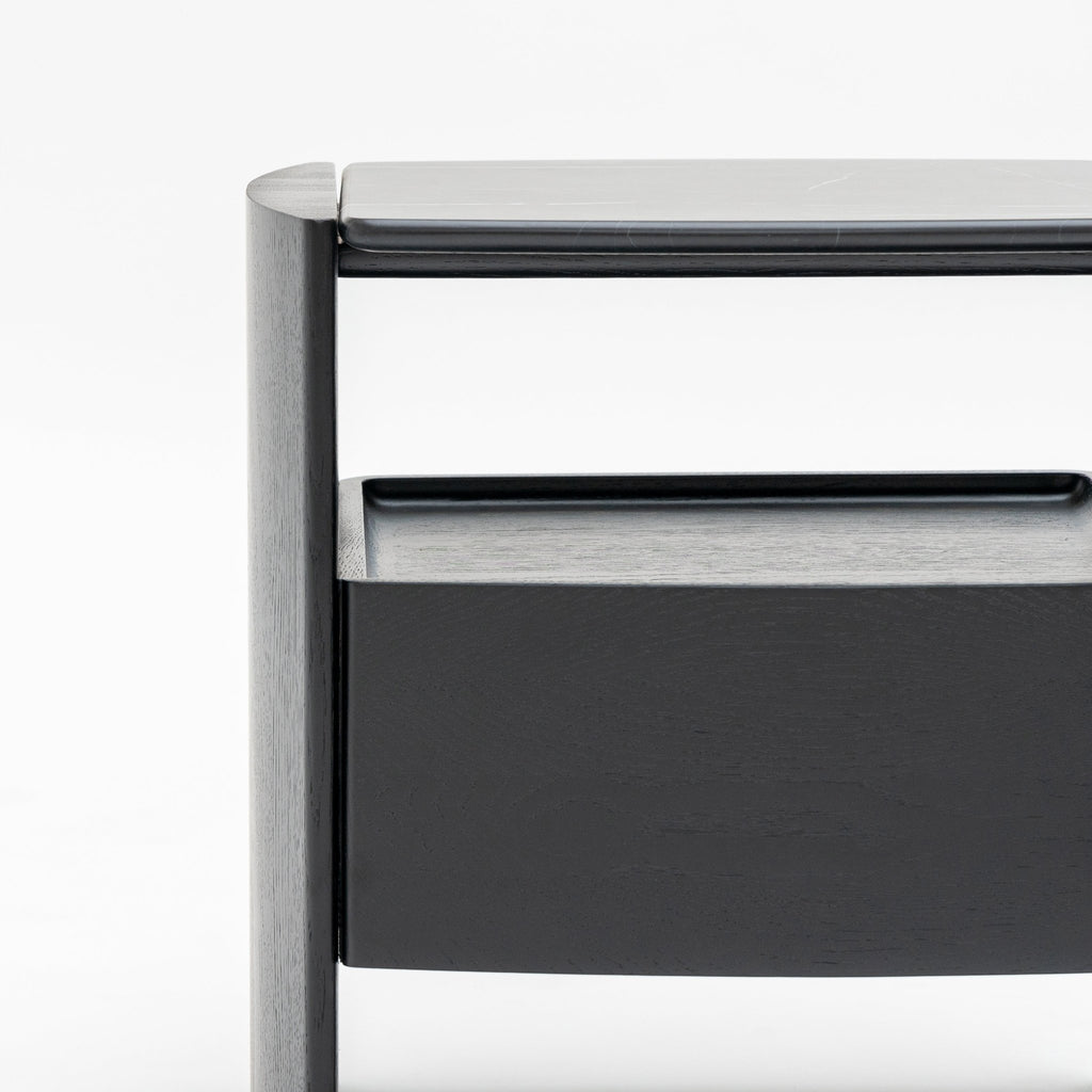 Tathra Nightstand - Black Oak & Nero Marquina - Loom Collection