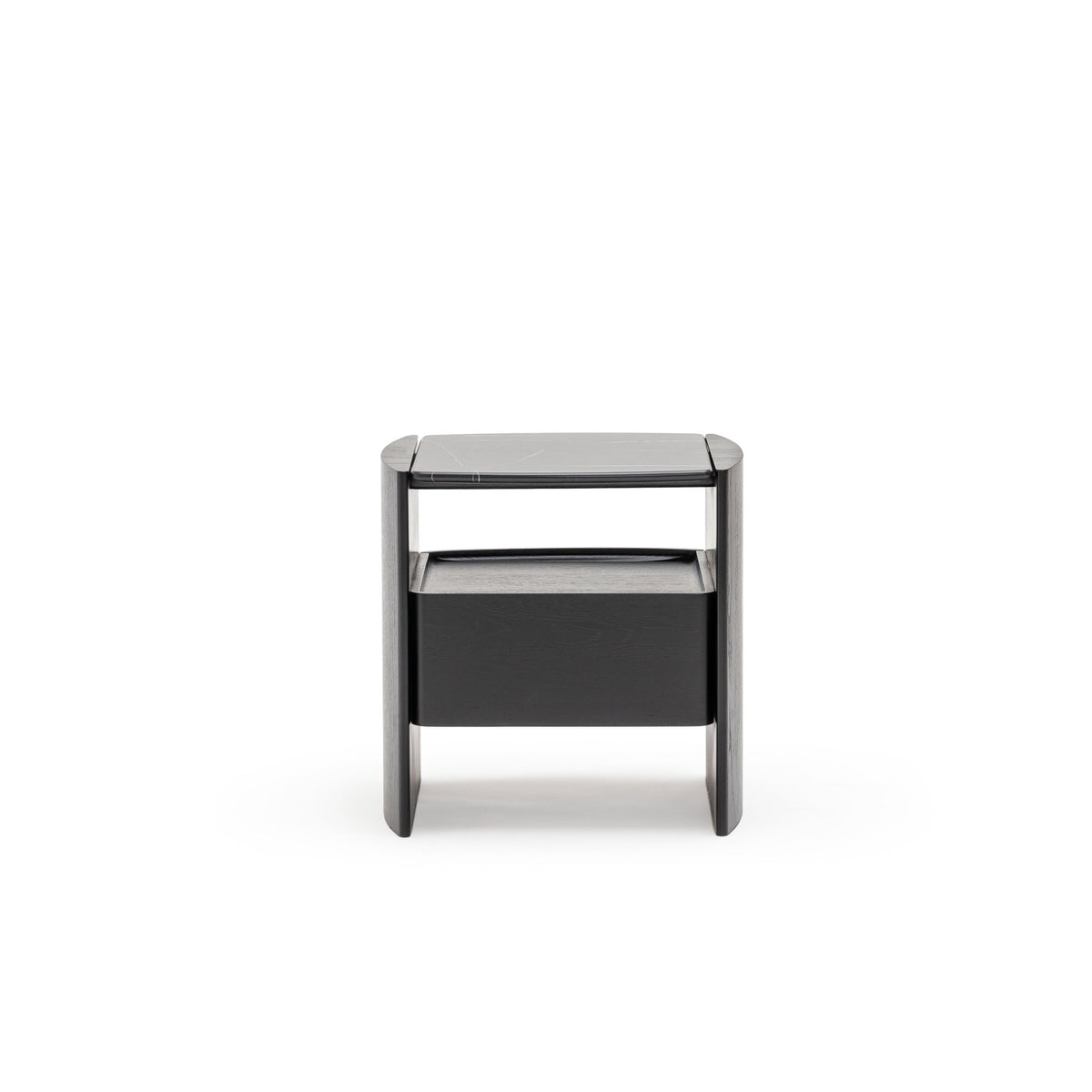 Tathra Nightstand - Black Oak & Nero Marquina