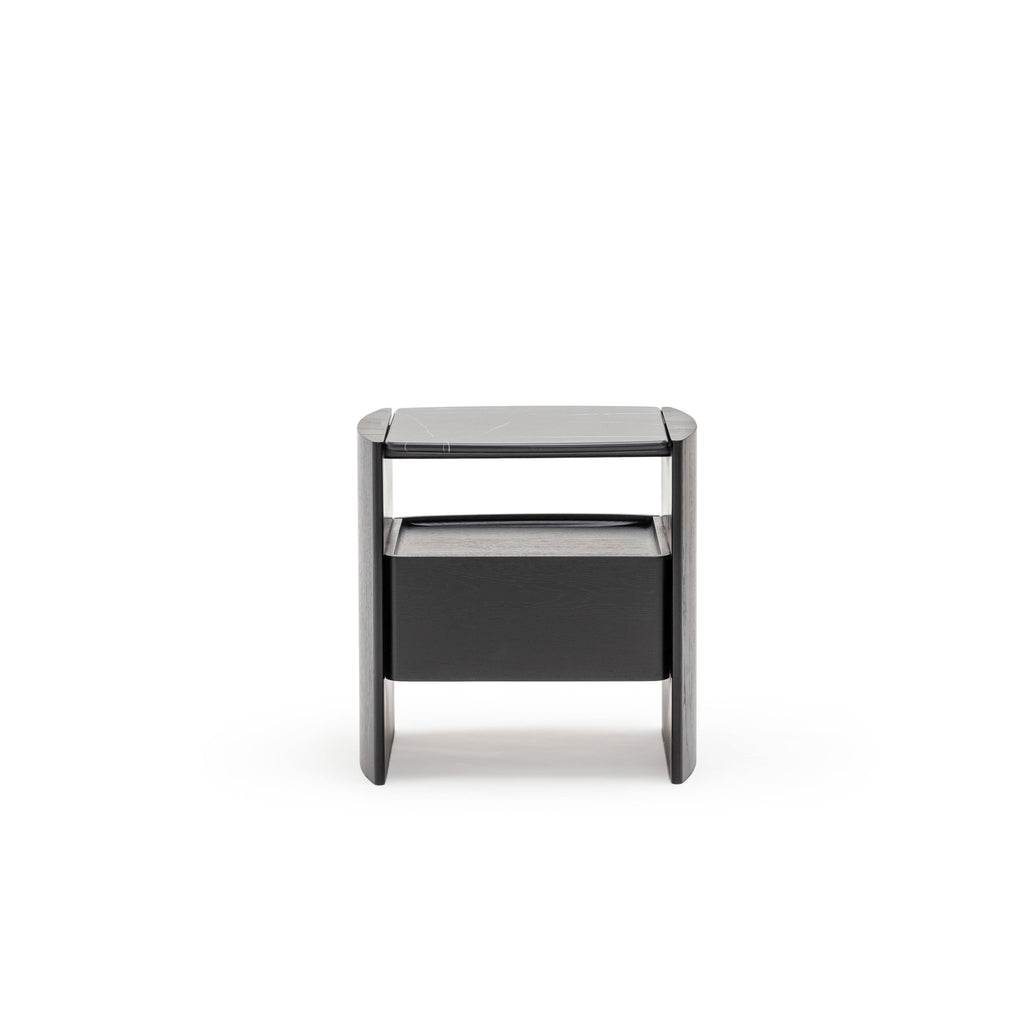 Tathra Nightstand - Black Oak & Nero Marquina - Loom Collection