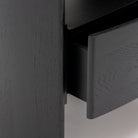 Tathra Nightstand - Black Oak & Travertine