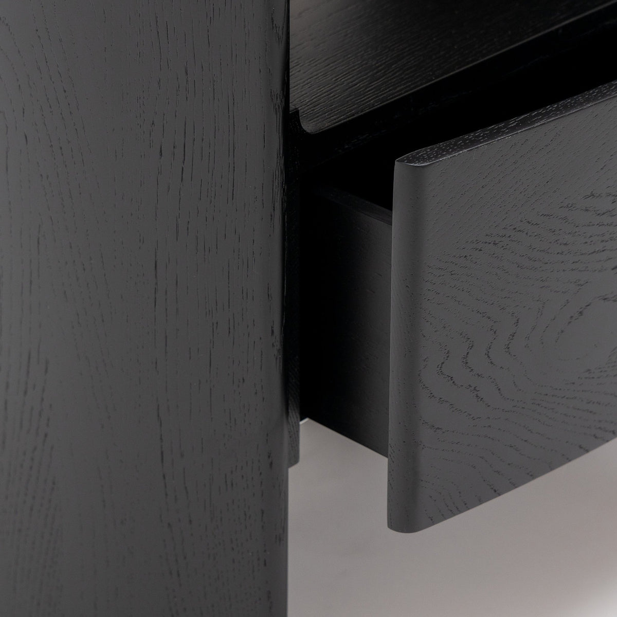 Tathra Nightstand - Black Oak & Travertine