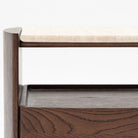 Tathra Nightstand - Espresso Oak & Travertine - Bedside Tables Tolv Loom Collection Dubai