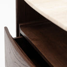 Tathra Nightstand - Espresso Oak & Travertine - Bedside Tables Tolv Loom Collection Dubai