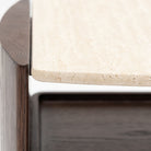 Tathra Nightstand - Espresso Oak & Travertine - Bedside Tables Tolv Loom Collection Dubai