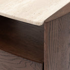 Tathra Nightstand - Espresso Oak & Travertine - Bedside Tables Tolv Loom Collection Dubai