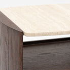 Tathra Nightstand - Espresso Oak & Travertine - Bedside Tables Tolv Loom Collection Dubai