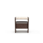 Tathra Nightstand - Espresso Oak & Travertine - Bedside Tables Tolv Loom Collection Dubai