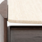 Tathra Nightstand - Espresso Oak & Travertine - Bedside Tables Tolv Loom Collection Dubai
