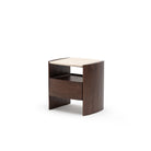 Tathra Nightstand - Espresso Oak & Travertine - Bedside Tables Tolv Loom Collection Dubai