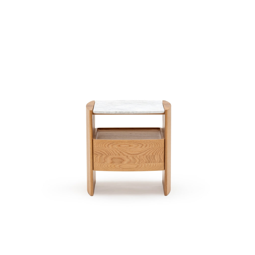 Tathra Nightstand - Light Oak & Bianca Carrara - Loom Collection